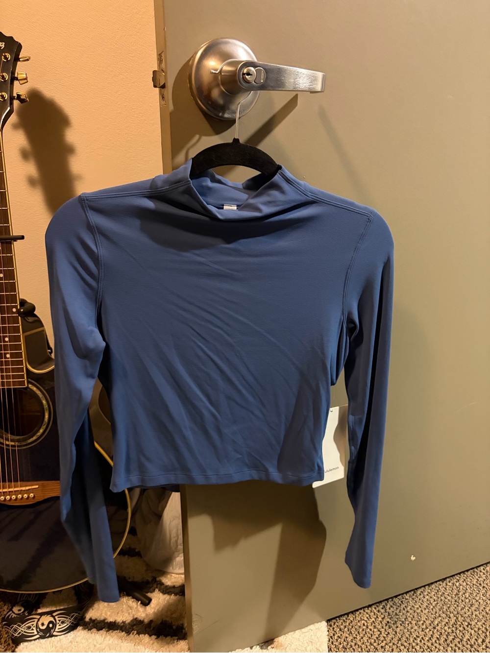 Lululemon all align mock neck long sleeve shirt pitch blue size 6